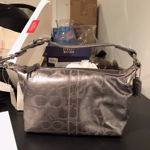 metallic Coach handbag